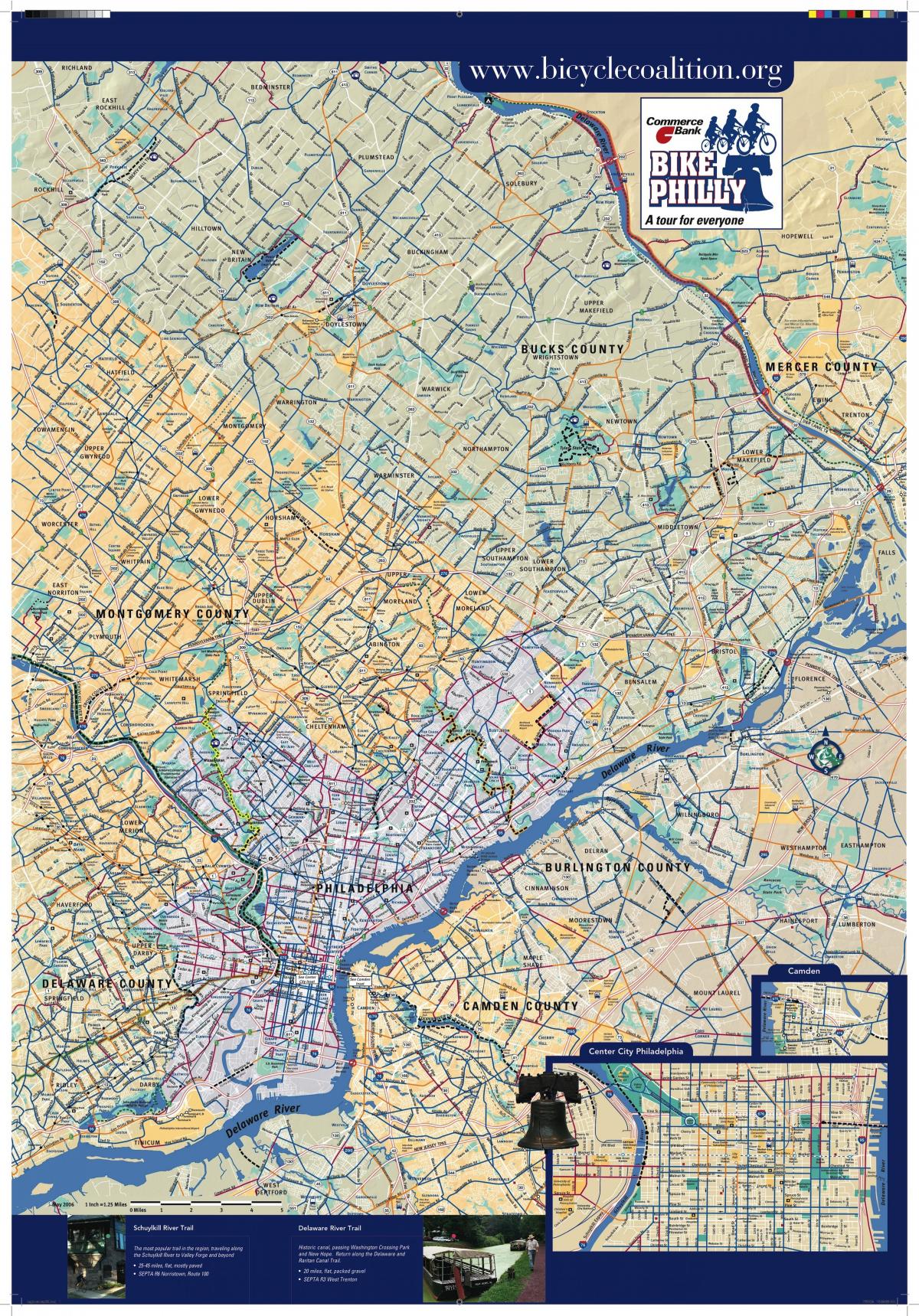 Φιλαδέλφεια ποδήλατο χάρτης