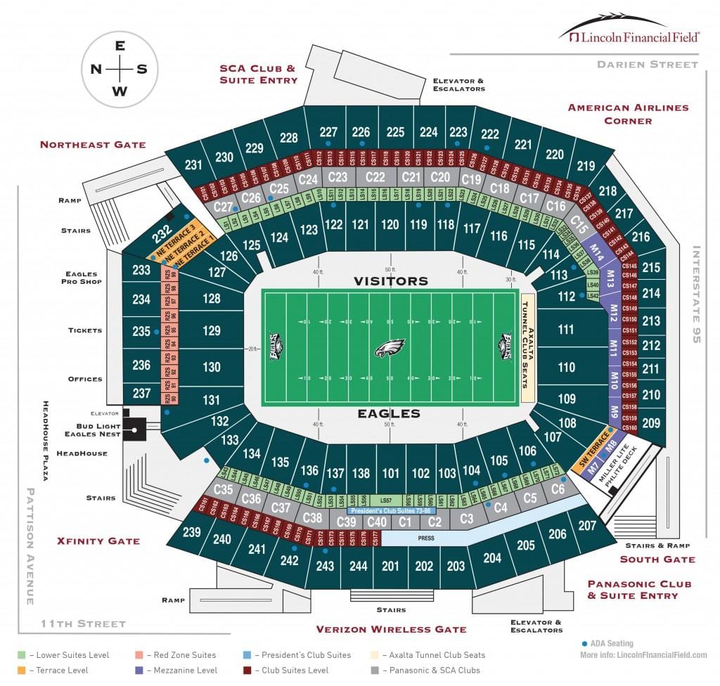 Philadelphia eagles στάδιο χάρτης