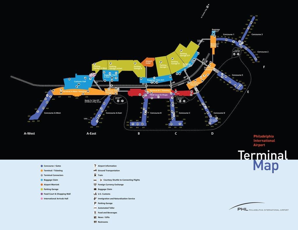 Philadelphia airport οικονομία στάθμευσης χάρτης