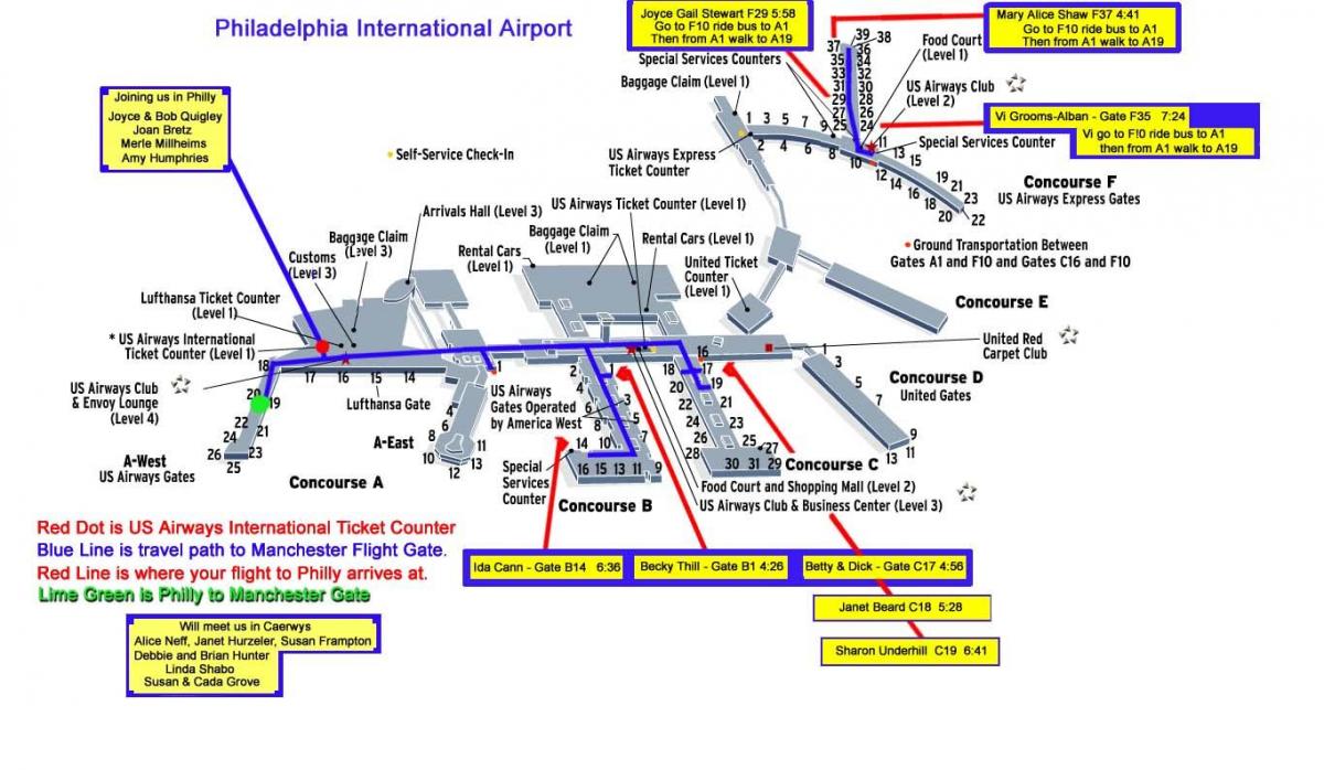 χάρτης Philadelphia airport