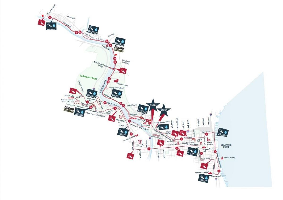 Φιλαδέλφεια μαραθώνιο χάρτης 2015