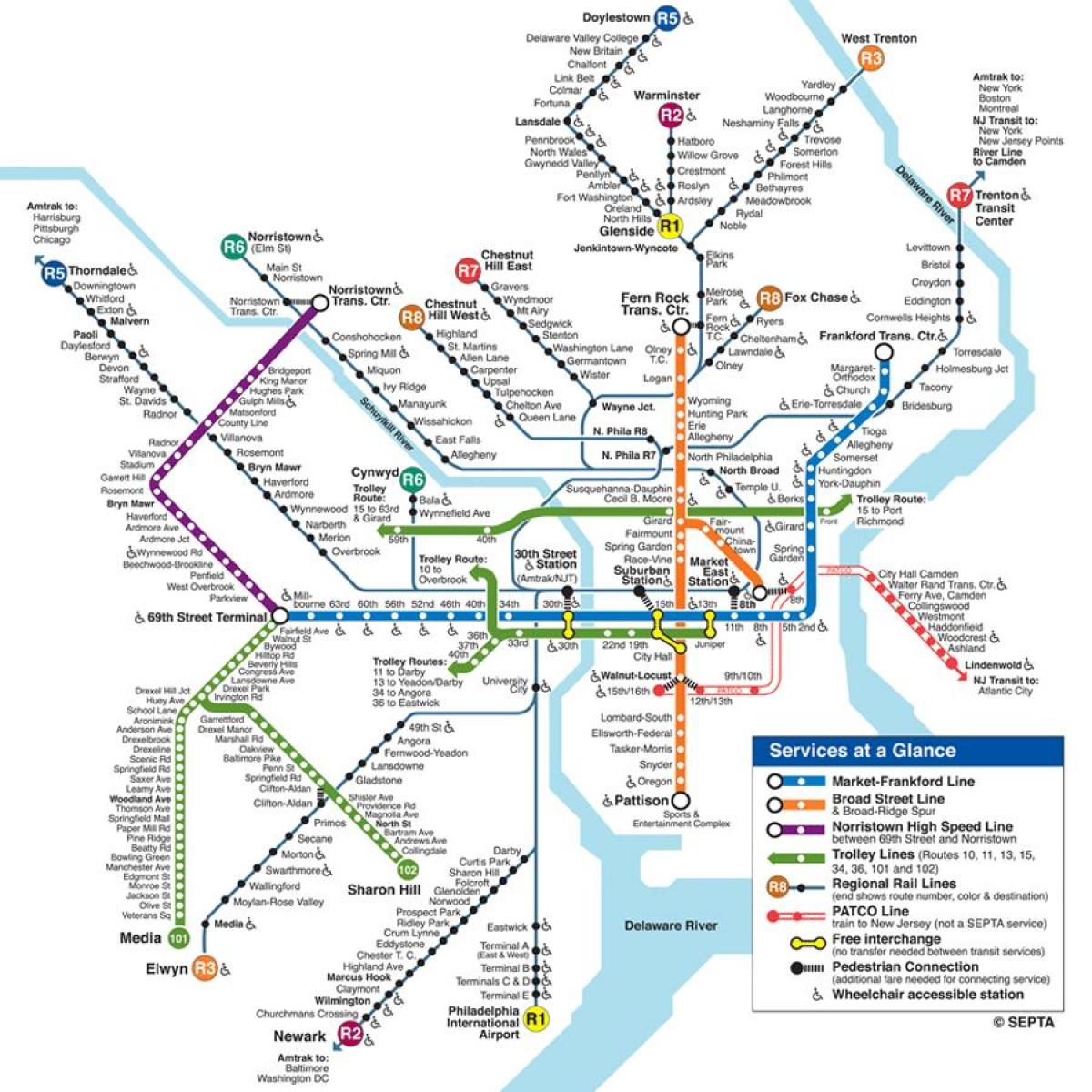 Φιλαδέλφεια χάρτη του μετρό